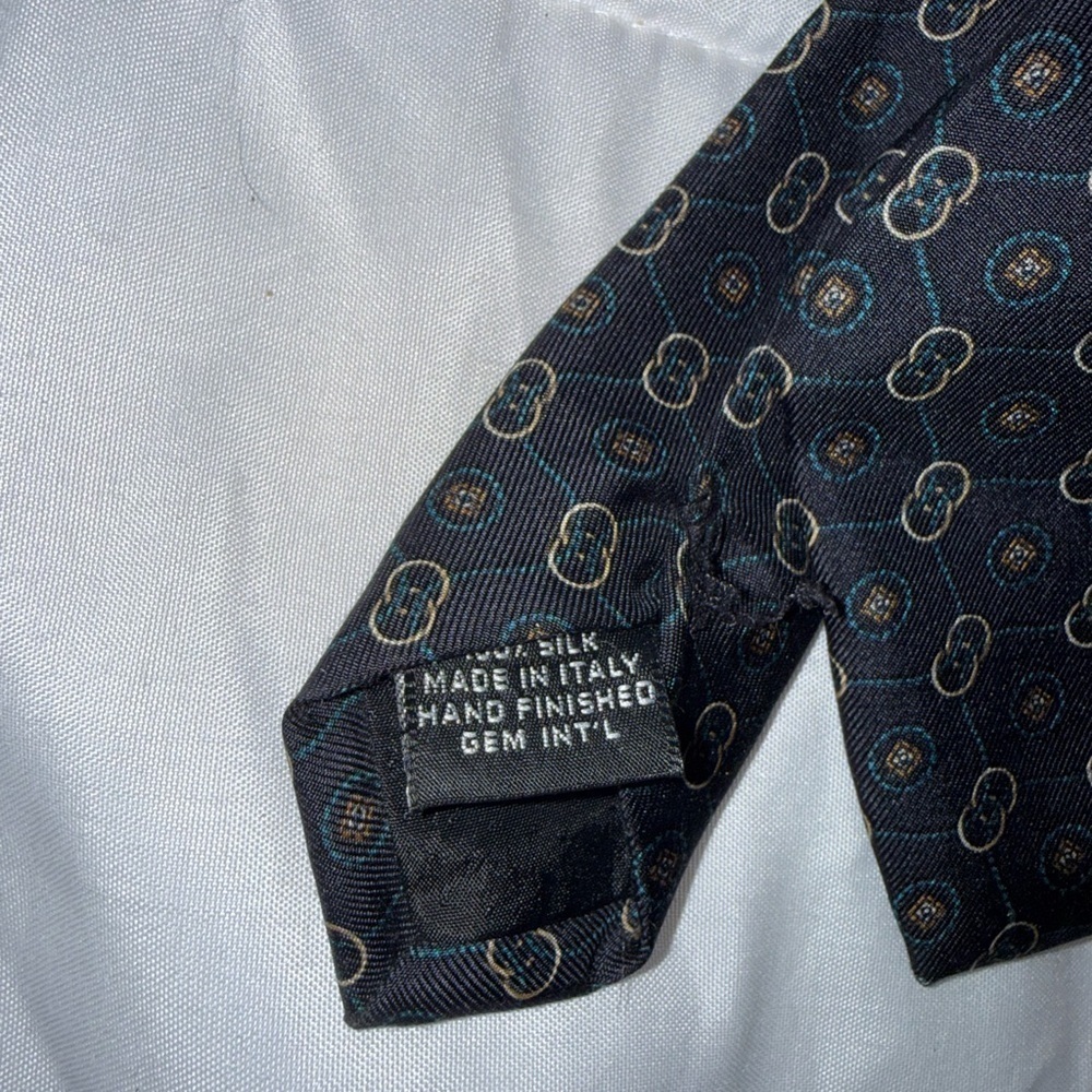 Gucci Paolo Gucci Vintage 1980s Signature Logo 100% Silk 56in Neck Tie - Picture 5 of 5